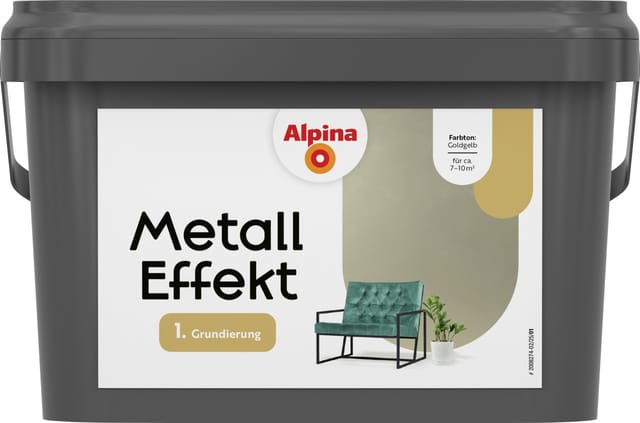 Alpina Grundierung für Effektfarben Metall goldgelb 2,5 L Grundierung