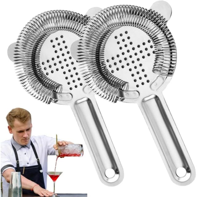 Cocktailsieb, 2-teiliges Barsieb aus Edelstahl, Cocktailsieb aus Edelstahl, Cocktailsieb, Cocktailsieb, für den gewerblichen Barkeeper-Heimgebrauch