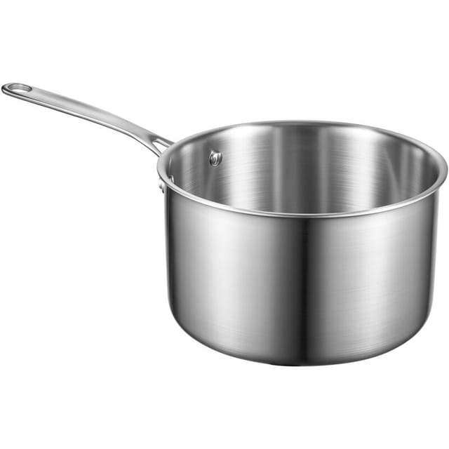 Mophorn Kochtopf Soßentopf 3,79 L Mit Glasdeckel, Suppentopf Gemüsetopf Mit Ergonomischem Griff, Milchtopf Aus Edelstahl, Silber Großraumtopf Für Vielseitige Anwendungen, Spülmaschinengeeignet