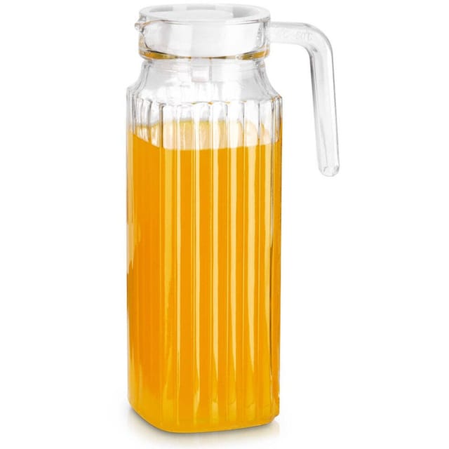 Glaskrug mit Deckel, schmal, 1 l