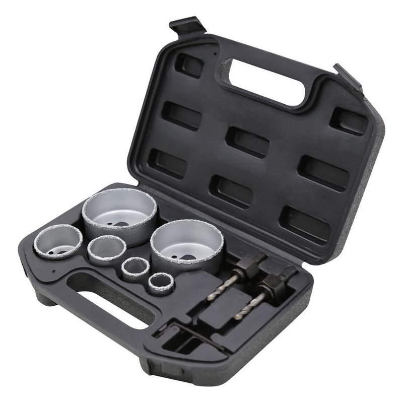 Lochsägen-set, 9-teiliges Werkzeugset, Fliesenbohrer, Kernbohrer – 22/25/35/44/68/73 Mm