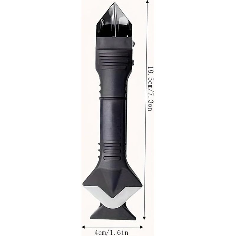 3-in-1 Silikon-dichtstoff-reinigungs- Und Aushärtungsset (1-teilig) Mit Edelstahlkopf Für Fliesen, Duschen, Fensterdichtungen, Schwarz