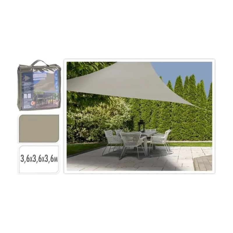 Progarden Sonnensegel 3,6 X 3,6 X 3,6 M, Sanddreieckmuster