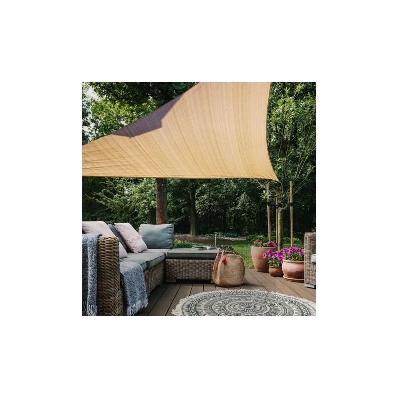 Dreieckiges Sonnensegel 3 X 3 X 3 M, Atmungsaktives Hdpe-sonnentuch (185 G/m²), 3 M Schattierungsnetz, 98 % Uv-schutz, Für Terrasse, Garten, Balkon Und Außenbereich