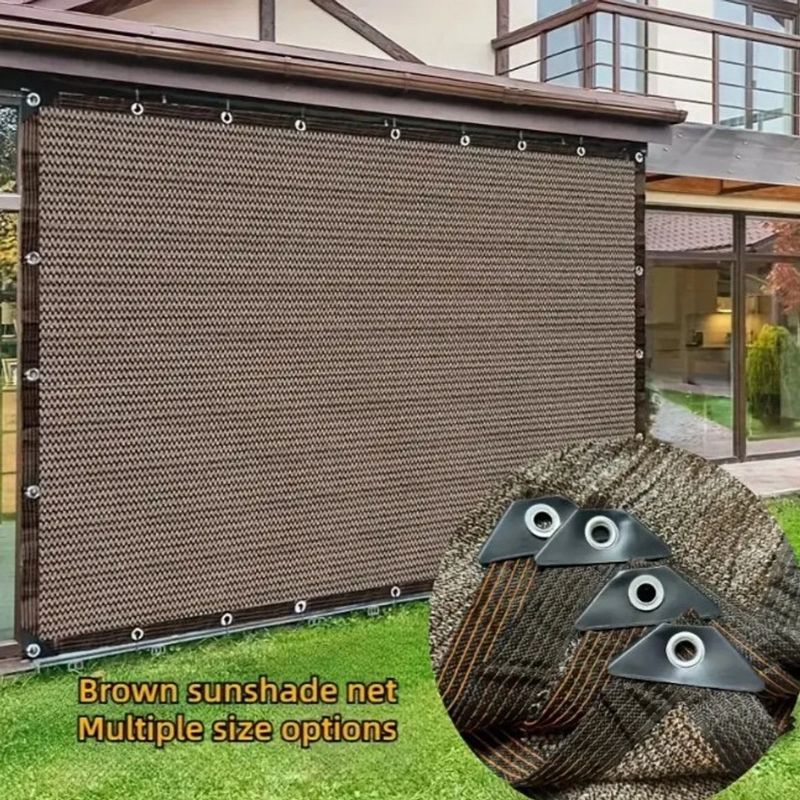 Braunes Sonnenschutzgewebe 2 X 3 M, 80 % Uv-schutz, Windschutz, Terrassenbedeckung, Uv-beständiges Pergoladach