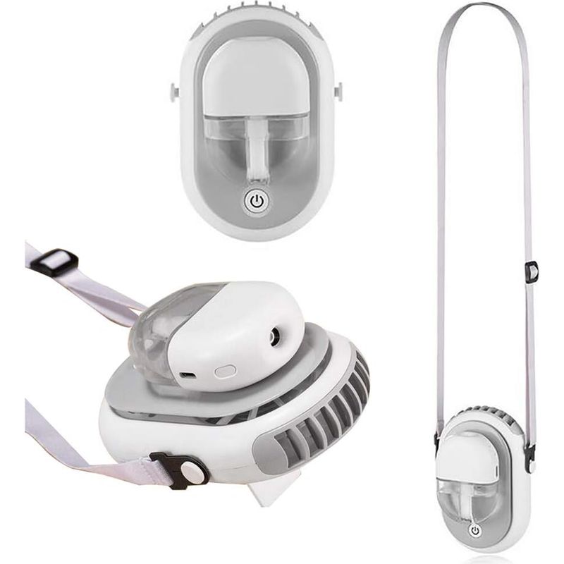 Tragbarer Ventilator, Nackenventilator, Mini-ventilator, Grau