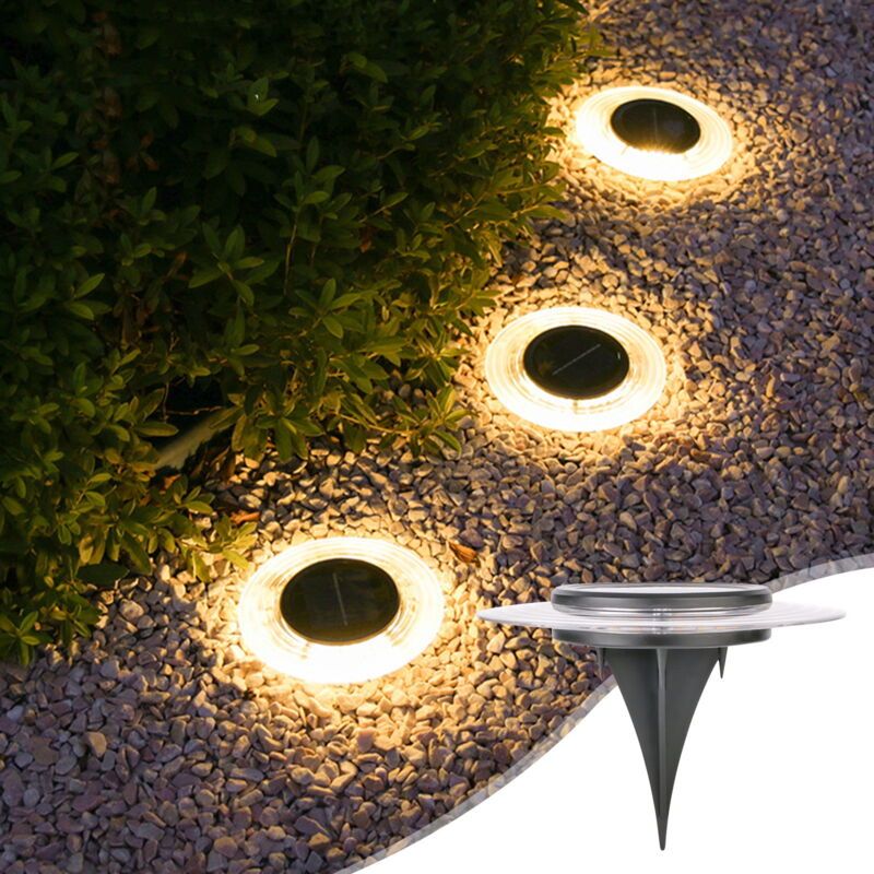 Solarbetriebene Led-bodenleuchten – Wasserdichte Außenbeleuchtung Für Garten, Terrasse, Rasen, Patio Und Einfahrt – 6er-pack