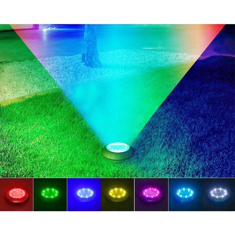Solarbetriebene Gartenleuchten Für Den Außenbereich Mit 16 Farbwechselnden Leds, Wasserdicht.