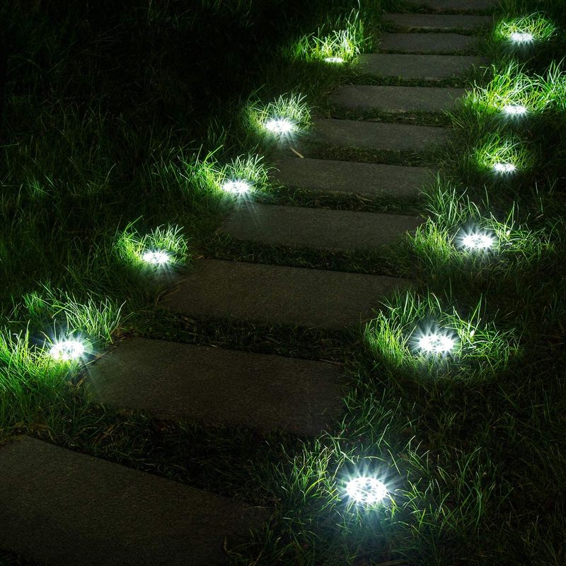 Set Mit 8 Solpex Solar-bodenleuchten, 8 Leds, Wasserdicht, Für Garten, Terrasse, Rasen, Patio Oder Einfahrt.