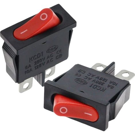 Kcd1-110 Flacher, Schlanker Bootsschalter, 2-polig, 2 Geschwindigkeiten, Rot/schwarz, 6 A, 250 V, 9,5 X 21 Mm, Instrumentenschalter, 2-polig, 2 Geschwindigkeiten, Rot