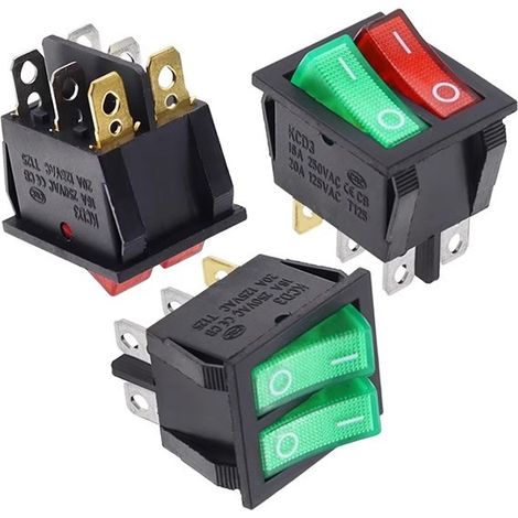 Kcd 4-fuß-bootsschalter Mit Zwei Geschwindigkeiten Und Doppelknopf 6-fuß-bootsförmige Elektrische Kuchenform Mit Zwei Geschwindigkeiten Netzschalter Mit Roter Kontrollleuchte 6-polige Ampel
