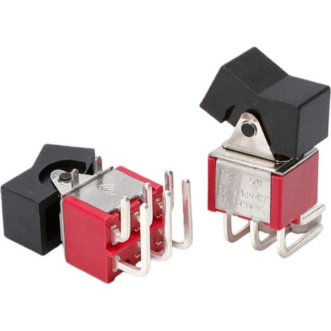Abgewinkelter Druckknopfschalter, 6 Mm Öffnung, Zweite Und Dritte Geschwindigkeit, Horizontaler Seitengriff, Kipphebel, Drehbarer Kipphebel, 3 Füße, 6 Füße, 2 Geschwindigkeiten, Abgewinkelt