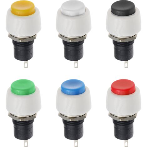 Ds-451 10-mm-rundkopf-drucktaster Mit Zwei Stiften, Automatischer Rückstellung, Sperr- Oder Entriegelungsfunktion Und Einem Miniatur-taster Für Momentbetätigung. Roter Ds-451, Entriegelt.