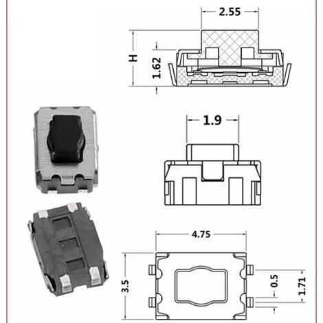 Ts-a015 Berührungsmembranschalter, Wasserdichter Kupferknopf, 3 X 4 Füße, Ts-a015 Fußabdeckung