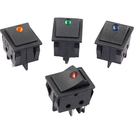 Kcd4-201n Bootsschalter Mit Beleuchtetem Katzenaugen-ein/aus-knopf, 1,2 M, 2 Geschwindigkeiten, Wippschalter, 16 A 250 V, Kcd4, 4 Pins, 2 Geschwindigkeiten, Katzenauge, 4 Farben, 4 Stück