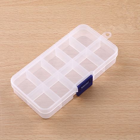 Multifunktionale, Transparente Aufbewahrungsbox Aus Kunststoff Für Elektronikteile, Zubehör, Perlen, Werkzeugkasten, 15 Oder 24 Fächer, 10 Quadrate (13 X 7 X 2 Cm)