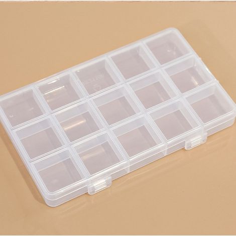 Multifunktionale, Transparente Aufbewahrungsbox Aus Kunststoff Für Elektronikbauteile, Zubehör, Perlen Und Werkzeuge, 15 Oder 24 Fächer (17 X 10 X 2,3 Cm)