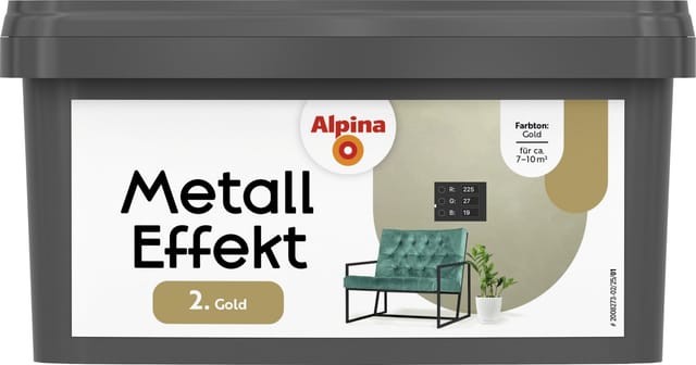 Alpina Effektfarbe Metall 1 L Effekt Finish Gold Effektfarbe