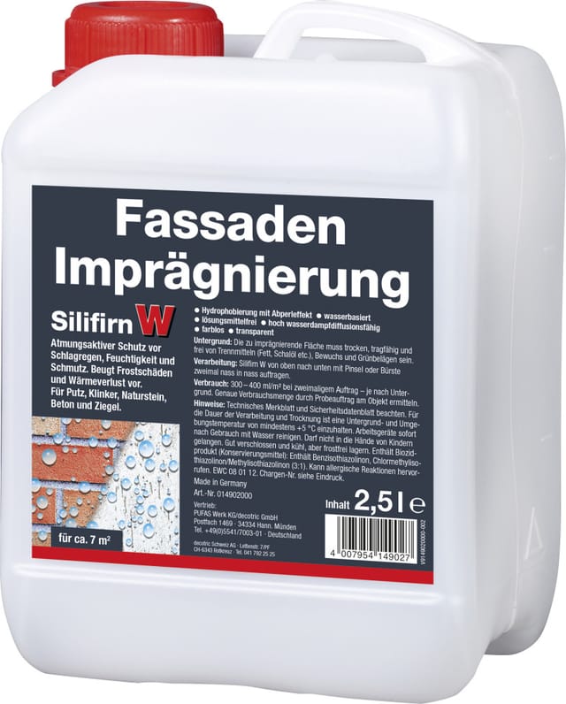 Fassaden-Imprägnierung Silifirn W 2,5 L Imprägnierung