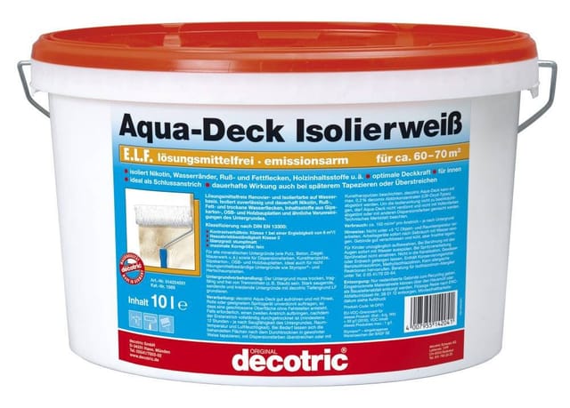 Decotric Aqua-Deck Isolierweiß 10 L weiß Wandfarbe