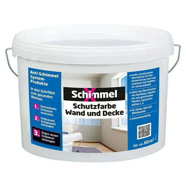 Schimmel-X Schutzfarbe Wand und Decke 10 L weiß Schimmelentferner