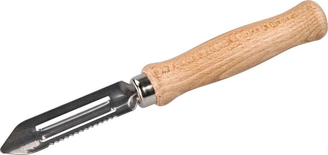 Fackelmann Sparschäler 15 cm mit Holzgriff Kartoffelschäler Gemüseschäler