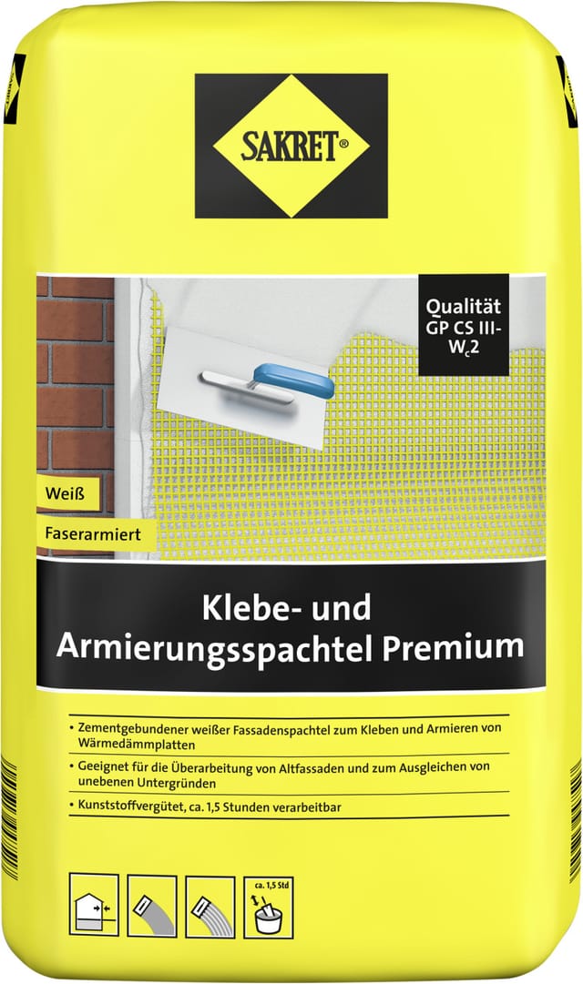 SAKRET Klebe- und Armierungsspachtel Premium 25 kg Sack weiß Fliesenkleber & Baukleber