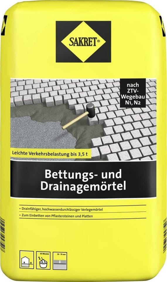 SAKRET Bettungs- und Drainagemörtel 10 kg Sack Putz