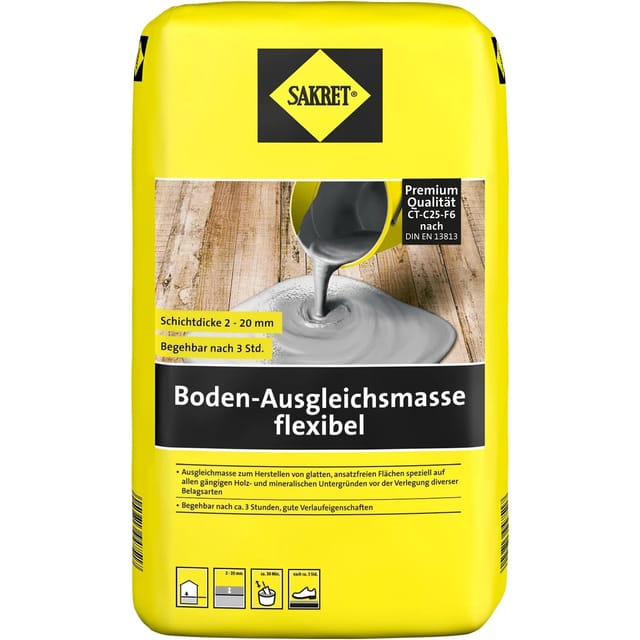 SAKRET Boden-Ausgleichsmasse flex ibel 20 kg Sack grau Ausgleichsmassen
