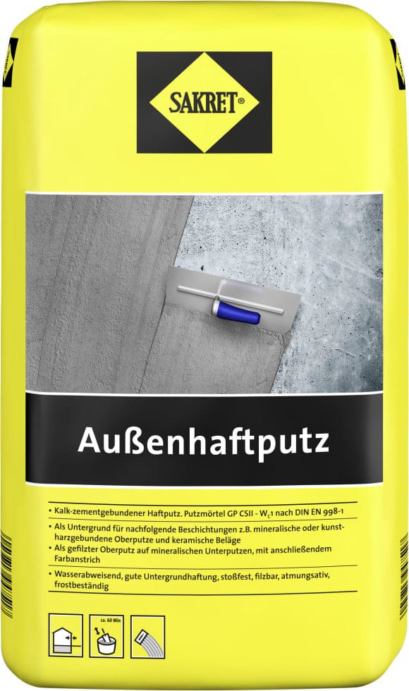 SAKRET Außenhaftputz 25 kg grau 1,0 mm Haftputz & Rotband