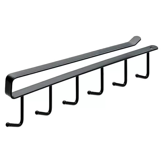 Hettich Garderobenleiste 6 Haken Stahl 26,5 x 7,2 x 1,5 cm schwarz Garderobenhaken