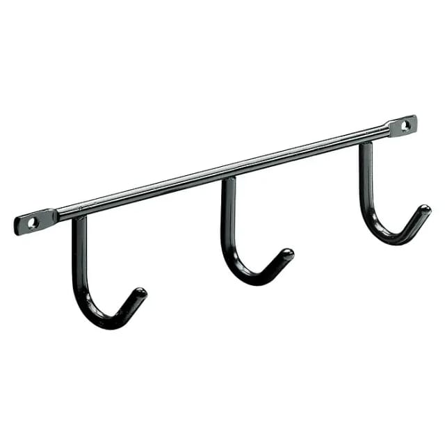 Hettich Garderobenleiste 3 Haken Stahl 20 x 5,2 x 3,5 cm schwarz Garderobenhaken