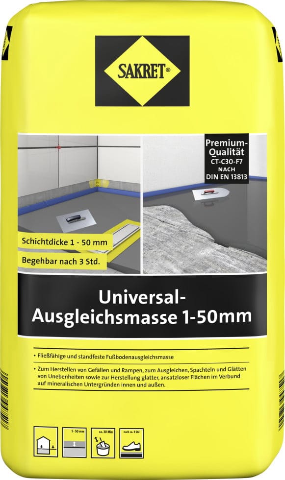 SAKRET Universal-Ausgleichsmasse 1-50 mm 10 kg Nivelliermasse