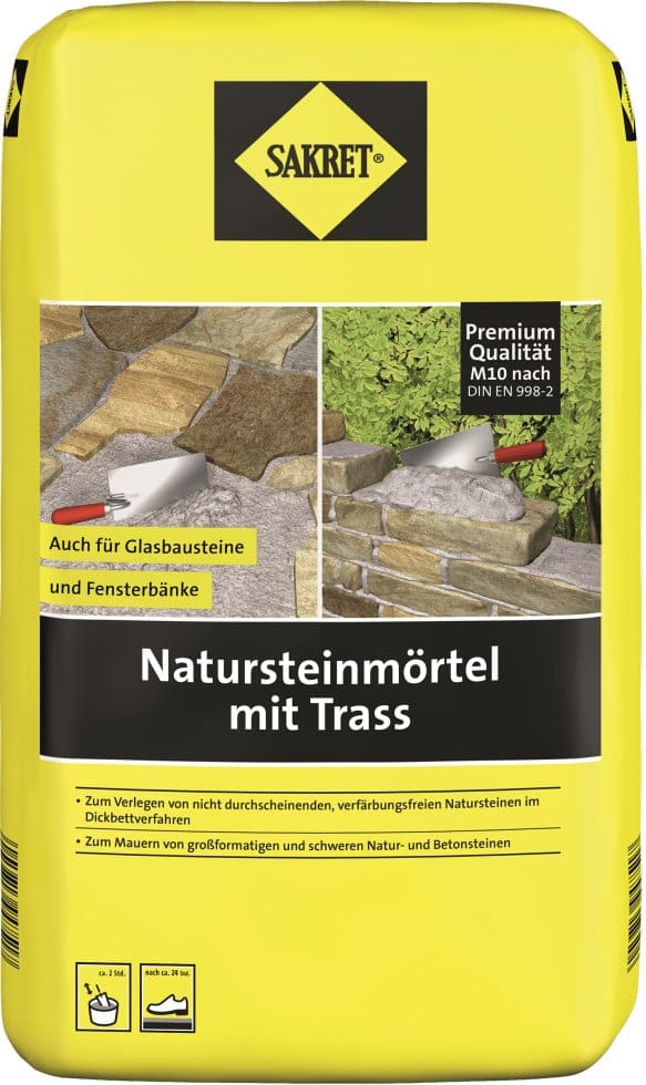 SAKRET Natursteinmörtel mit Trass 25 kg Schutzwachs