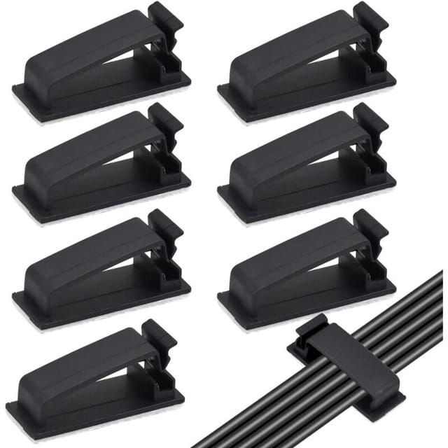 50 Stück Schwarze, Selbstklebende Kabelclips, Kabelorganisator, Kabelmanagement Für Elektrische Leitungen, Ethernet-kabel, Fernseher, Ladegeräte, Auto, Pc, Büro, Zuhause, Stromkabel