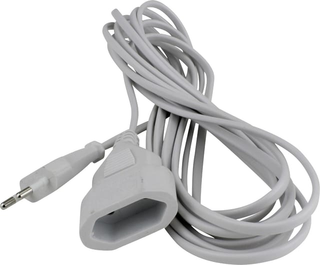 Unitec Verlängerungskabel Innen 5 Meter H03VVH2-F, weiß, Flachstecker Verlängerungskabel