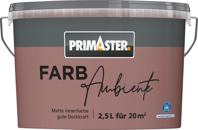 Primaster Farbambiente Wandfarbe matt bordeaux 2,5 L Wandfarbe