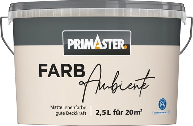 Primaster Farbambiente Wandfarbe matt sand 2,5 L Wandfarbe