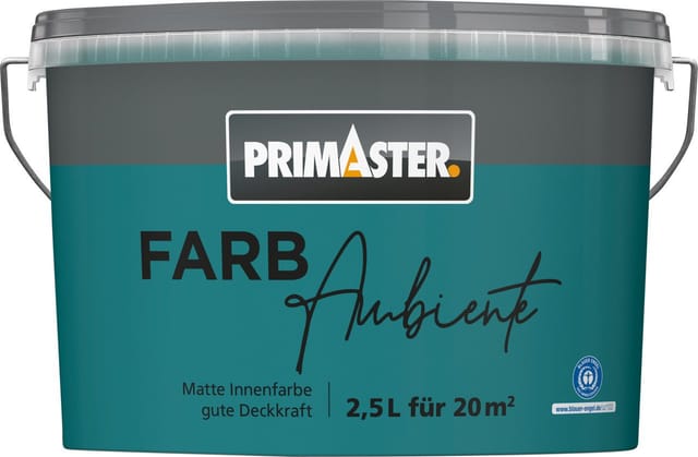 Primaster Farbambiente Wandfarbe matt petrol 2,5 L Wandfarbe