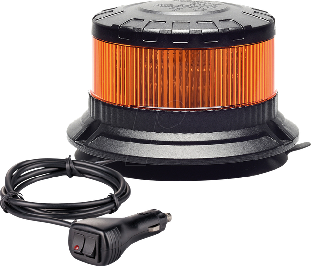 Berger & Schröter Rundumleuchte SM828-HH 12 V über Steckernetzteil Festmontage, Magnetfuß Orange