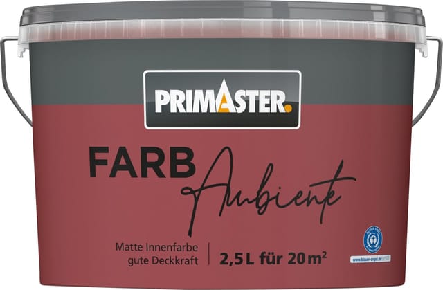 Primaster Farbambiente Wandfarbe matt samtrot 2,5 L Wandfarbe