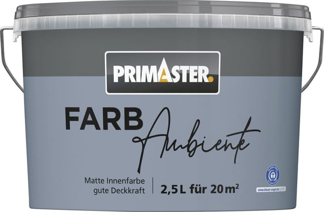 Primaster Farbambiente Wandfarbe matt nebelblau 2,5 L Wandfarbe