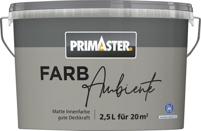 Primaster Farbambiente Wandfarbe matt naturgrau 2,5 L Wandfarbe