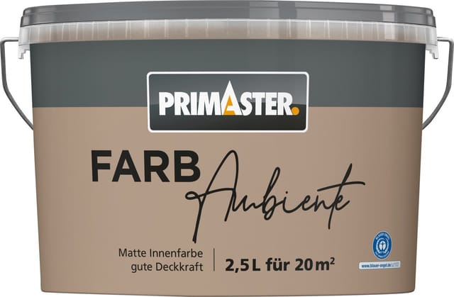 Primaster Farbambiente Wandfarbe matt nougat 2,5 L Wandfarbe