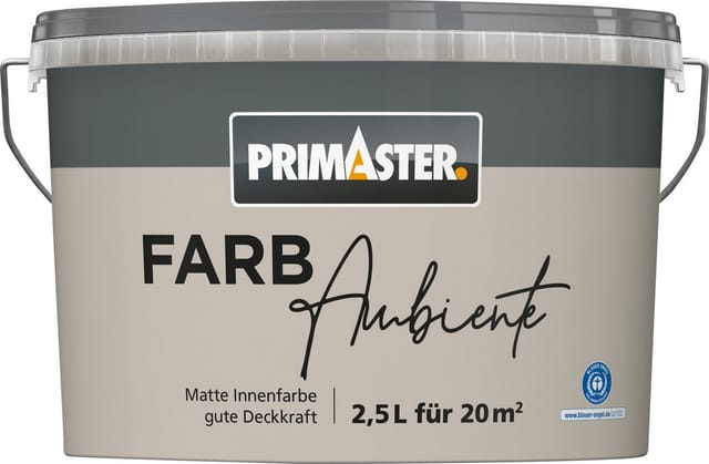 Primaster Farbambiente Wandfarbe matt steingrau 2,5 L Wandfarbe