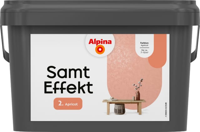 Alpina Wandfarbe Samt Effekt apricot Finish 2,5 L Innen