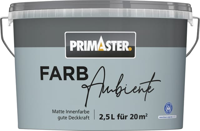 Primaster Farbambiente Wandfarbe matt platinblau 2,5 L Wandfarbe