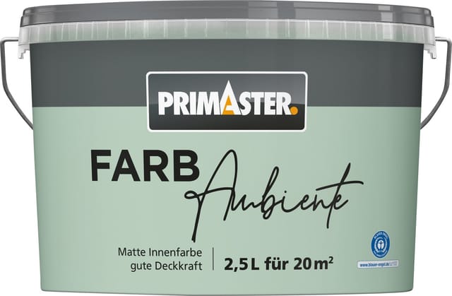 Primaster Farbambiente Wandfarbe matt minze 2,5 L Wandfarbe