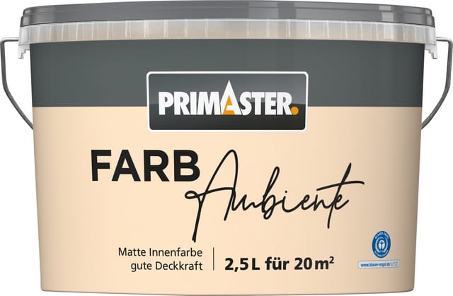 Primaster Farbambiente Wandfarbe matt pfirsich 2,5 L Wandfarbe