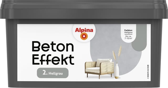 Alpina Wandfarbe Beton Effekt hellgrau 1 L Innen